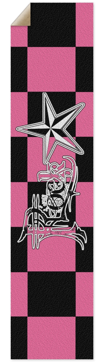 Rock Star B+Pk Checker Pintail/Longboard Grip Tape