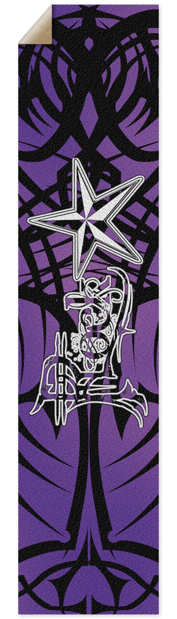 Rock Star Purple Tribal Pintail/Longboard Grip Tap