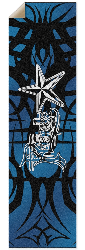 Rock Star Blue Tribal Punk Nose Pool Grip Tape