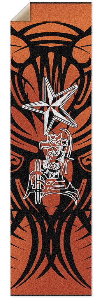 Rock Star Orange Tribal Punk Nose Pool Grip Tape