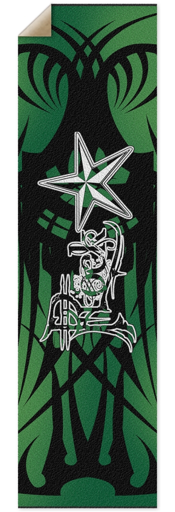 Rock Star Green Tribal Punk Nose Pool Grip Tape