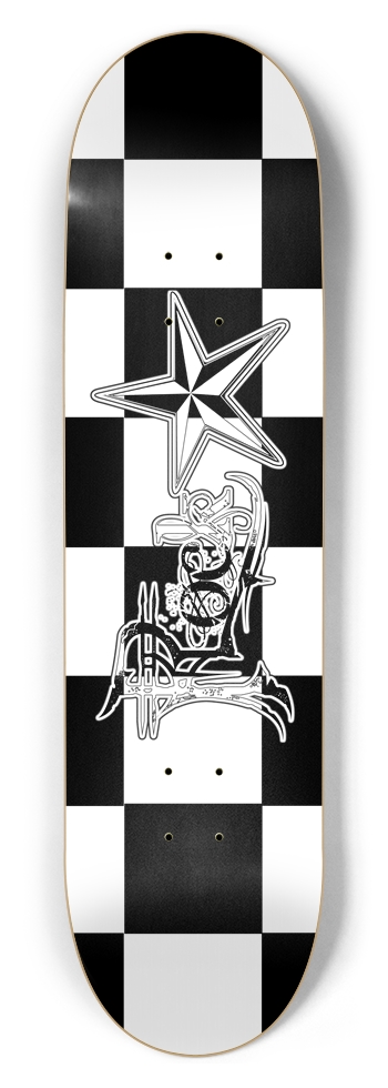 Rock Star B+W Checker 8.5" Deck
