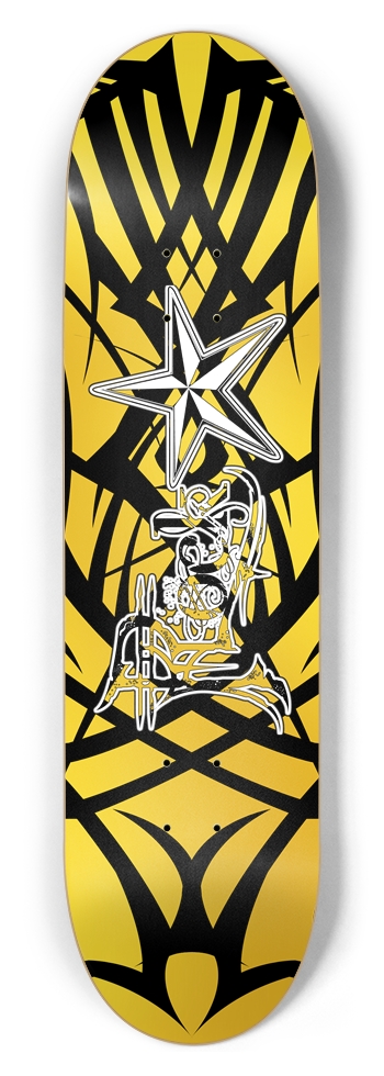 Rock Star Yellow Tribal 8.5" Deck