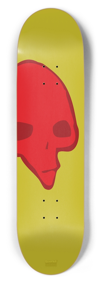 Punk Skull 02, Red on Green