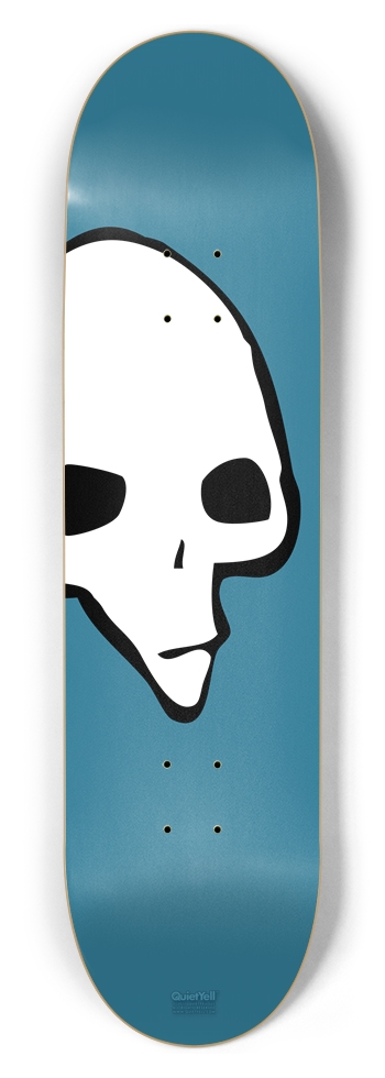 Punk Skull 03, White on Blue