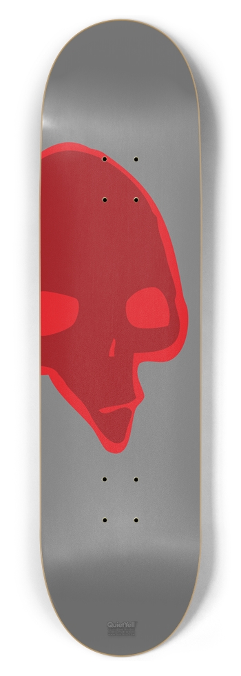 Punk Skull 05, Red on Gray