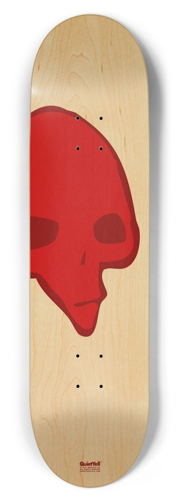 Punk Skull 08, Red on Natural