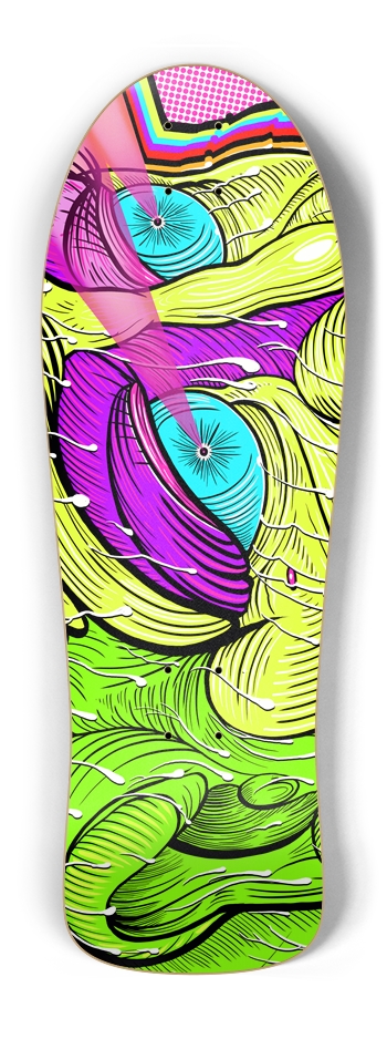 Laser Eyes Fishtail Skateboard