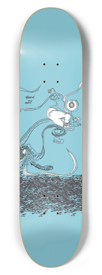 Octo-Deep Sea Diver Custom Skateboard 7-3/4 Skateboard Deck 