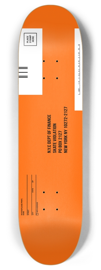 NYC Skate ticket violation
