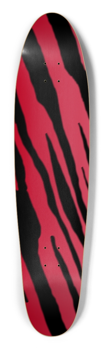 Red Tiger Stripe Longboard Deck