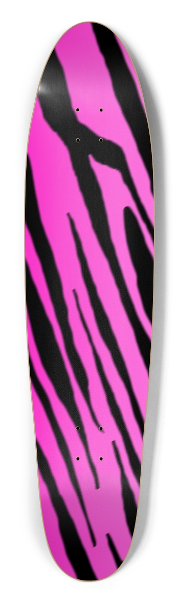 Pink Tiger Stripe Longboard Deck