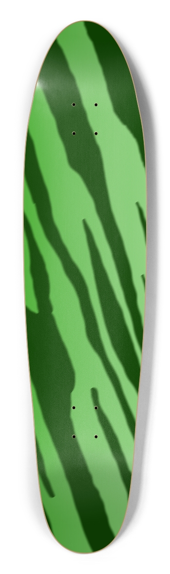 Double Green Tiger Stripe Longboard Deck
