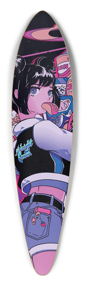 Anime Girl with a Glizzy (Pintail Longboard) Pintail Longboard by Midnight  Snack Skateboards