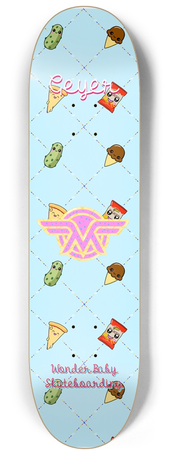 Kawaii Snacks Vuitton 8-1/4 Skateboard Deck by Wonder Baby Skateboarding