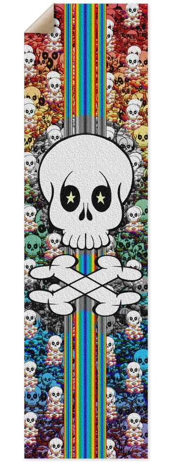 Rainbow Racer Skull Grip Tape ~ 9"x33"