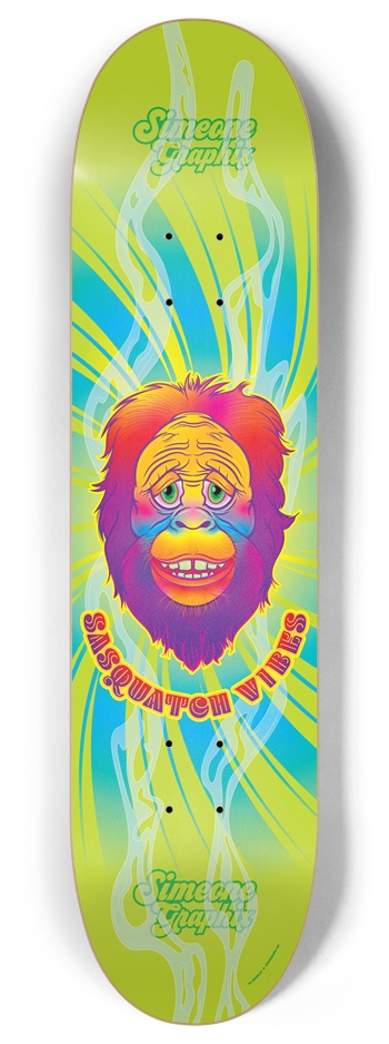 Sasquatch Vibes Chill Green Custom Skateboard