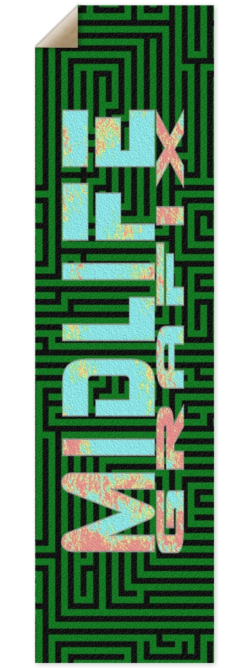 Midlifegrafix on green maze griptape