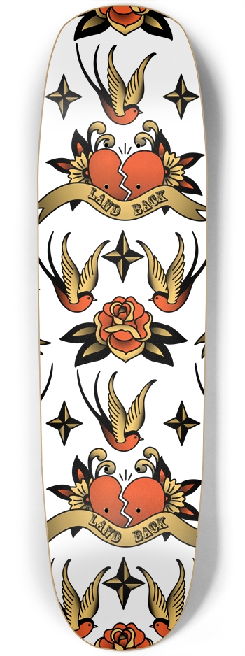 Land Back Sailor Jerry Tattoo - Custom Skateboard