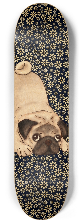 Flower Pug Girls 8.25" Skateboard