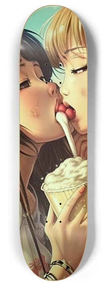 Glow In the Dark Lesbian Hentai 8 Inch Skateboard Deck
