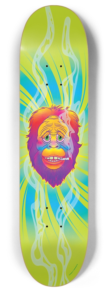 Psychedelic Sasquatch Green Custom Skateboard