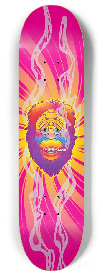 Psychedelic Sasquatch Magenta Custom Skateboard