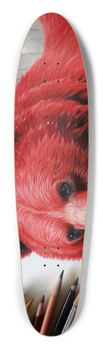 Bear Drawing (Red) Longboard