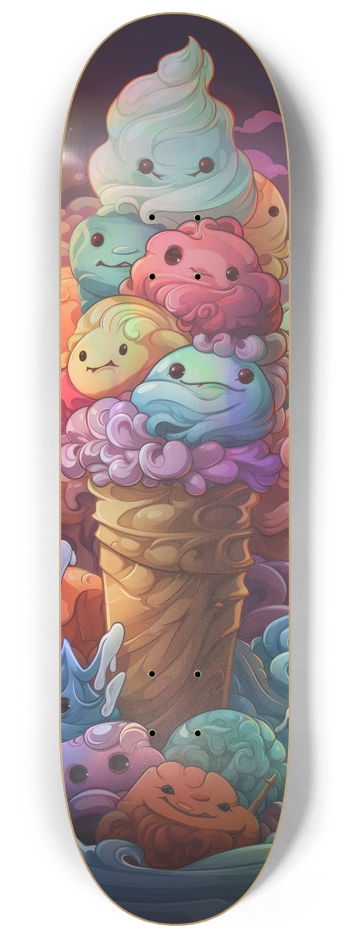 Anime Ice cream hologram Custom Skateboard