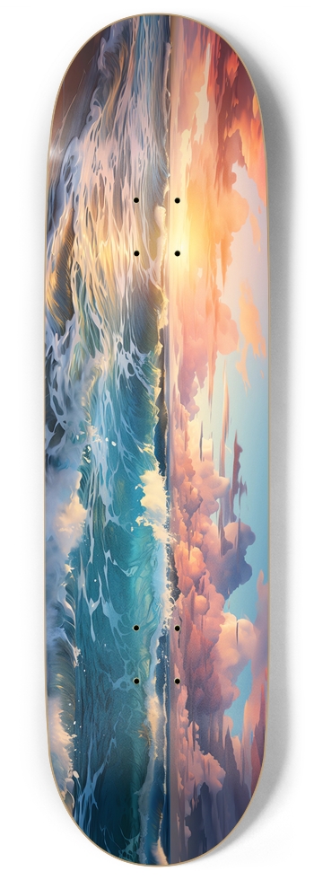 Watercolor Sunset 2 Skateboard