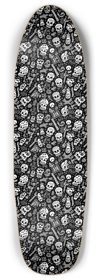 B&W Boneyard Pattern Skateboard
