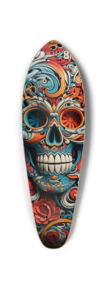 Ornate Skull 3 Skateboard