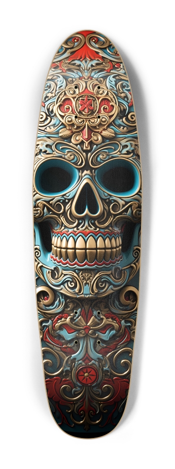 Ornate Skull 2 Skateboard