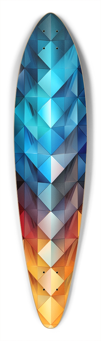 Rainbow Diamond Pattern Longboard