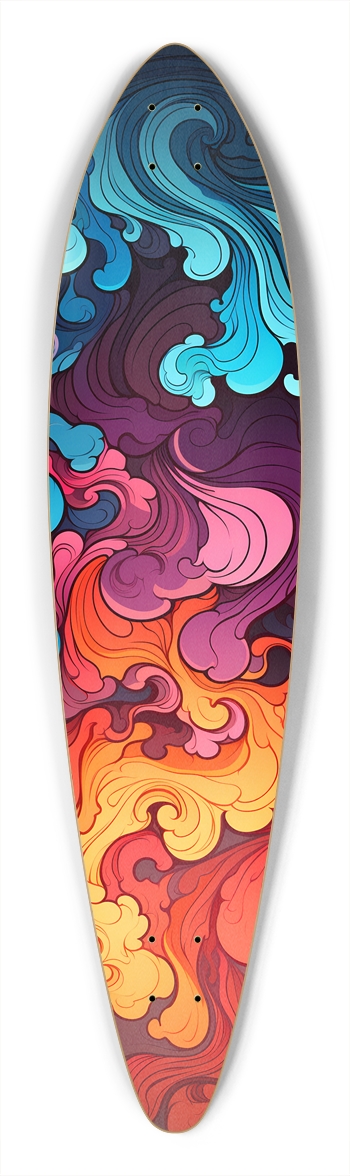 Rainbow Smoke Pattern Longboard