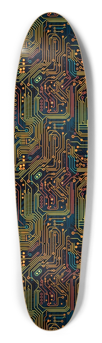 Circuit Board Pattern 3 Longboard
