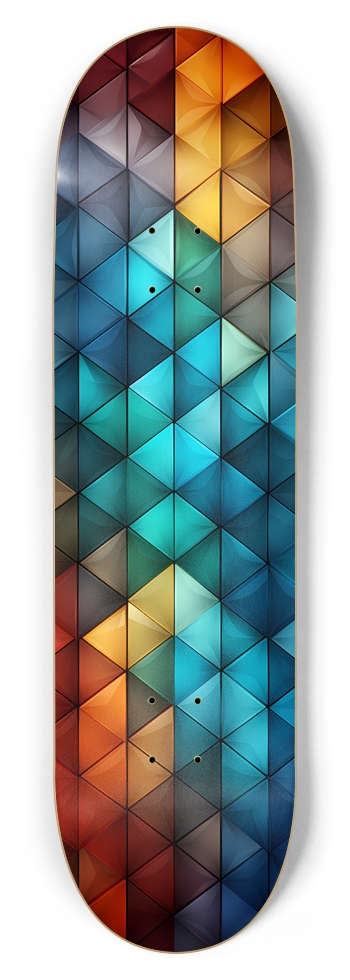 Rainbow Geometric Pattern Skateboard