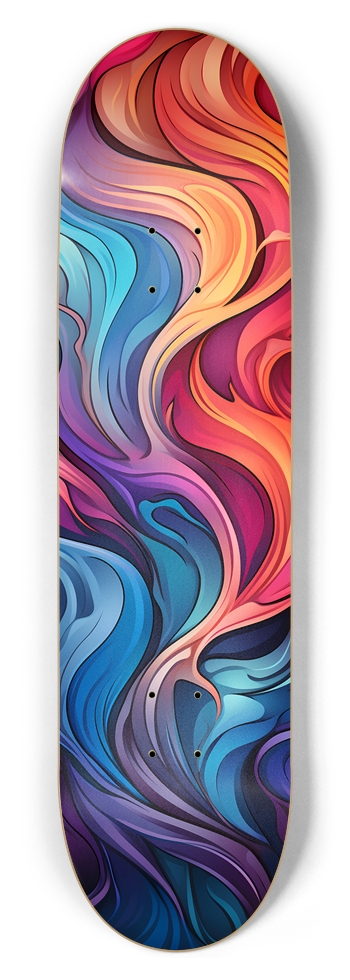 Rainbow Currents Pattern Skateboard