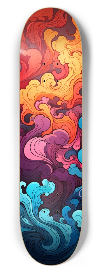 Rainbow Smoke Pattern Skateboard