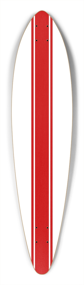 Racing White w/Red Stripe Longboard
