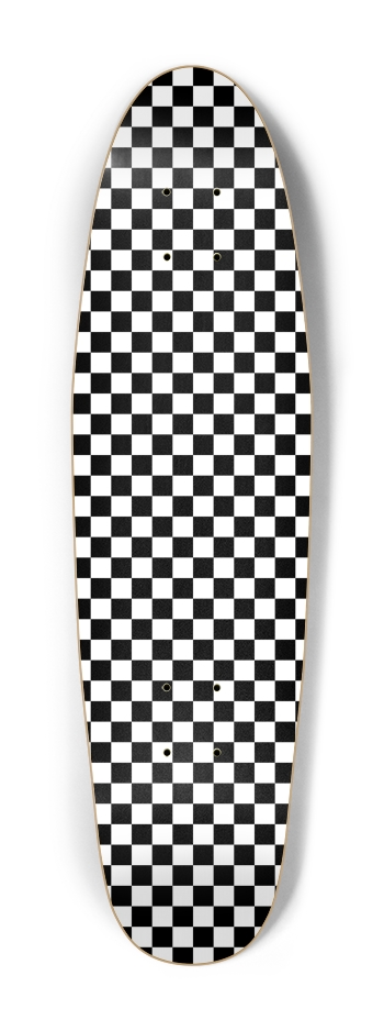 B&W Checkered Pattern Skateboard