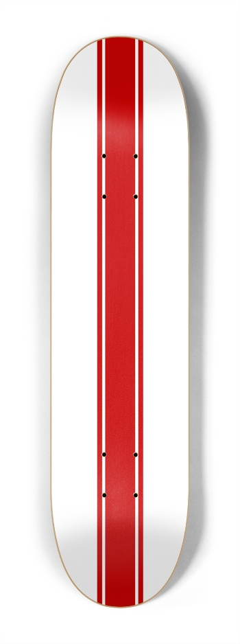 Racing White w/Stripes Skateboard