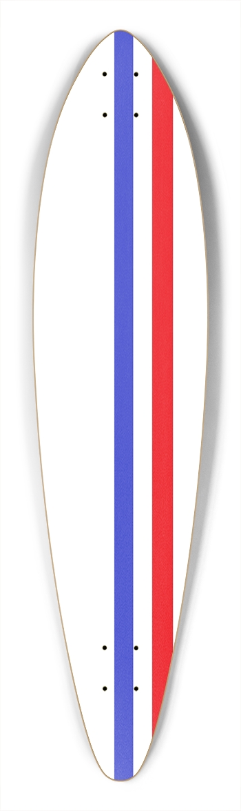 Custom Longboard Red & Blue Racing Strips