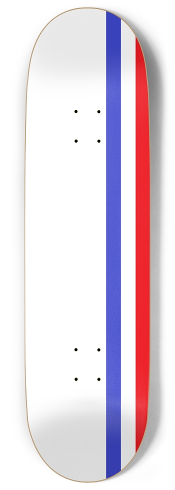 Custom Skateboard Red & White Strips