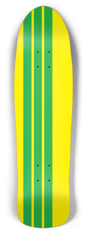 Custom Skateboard Green & Yellow Racing Strips