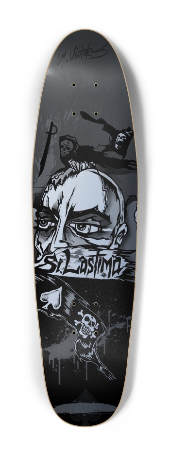 SI LASTIMA PIRATE Custom Skateboard Cruiser Shape