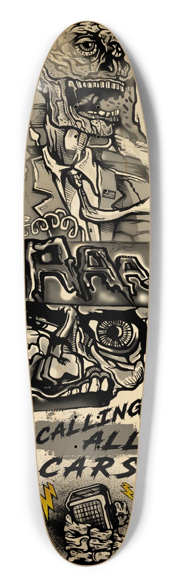 CALLING ALL CARS Custom Longboard Longboard Shape