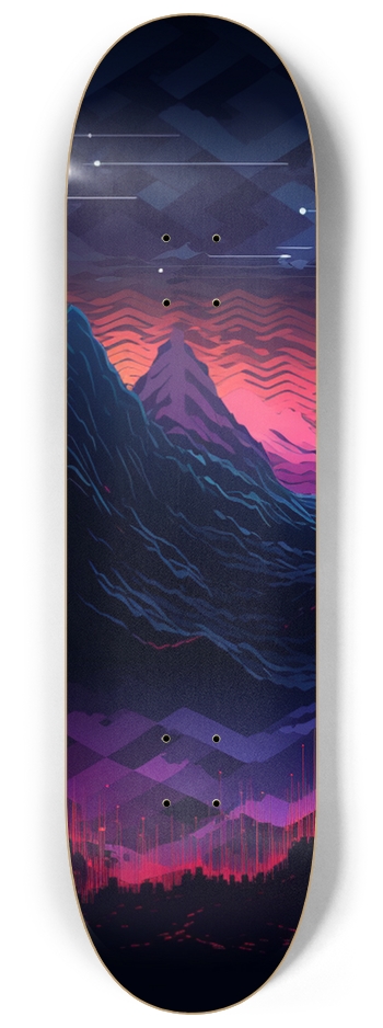 Synth Mountain Skateboard 8-1/4 Skateboard Deck