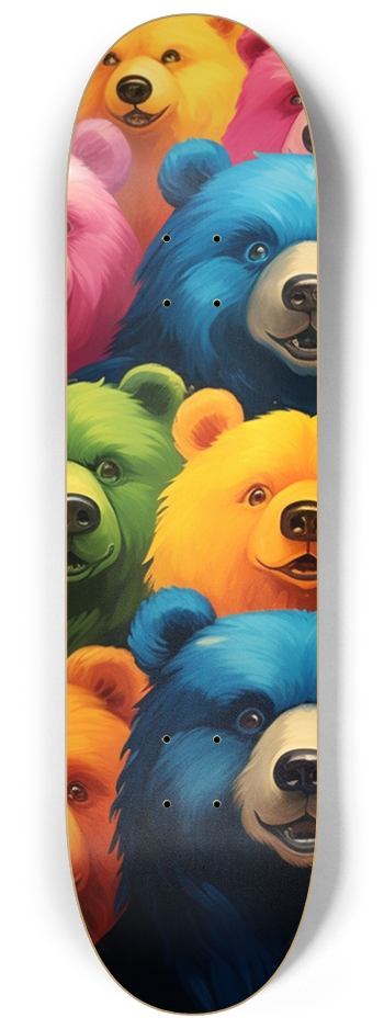 Colorful Bears Skateboard 8-1/4 Skateboard Deck