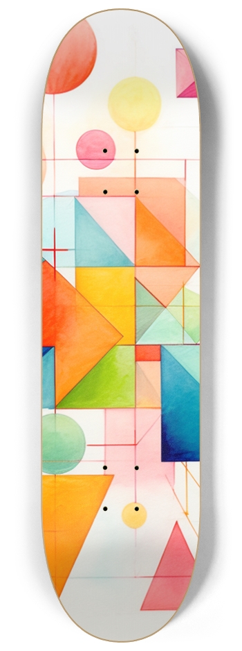 Pastel Geometrical Skateboard